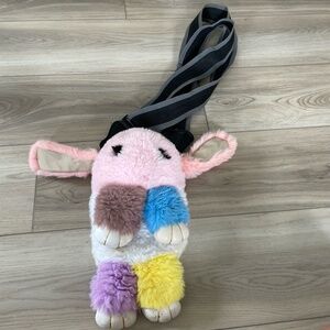Bunny Plushy Pink Blue Yellow Plush Animal Adjustable‎ Strap Crossbody Bag